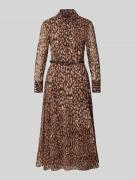 Mango Midikleid mit Hemdblusenkragen Modell 'STEFI' in Dunkelbraun, Gr...
