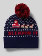 CAPELLI NEW YORK Beanie mit Label-Print in Dunkelblau, Größe 1