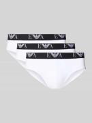 Emporio Armani Slip mit elastischem Logo-Bund im 3er-Pack in Weiss, Gr...