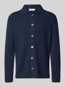 GRAN SASSO Strickjacke aus Schurwoll-Mix mit Kaschmir-Anteil in Marine...