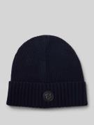 BOSS Beanie aus reiner Schurwolle Modell 'FATI' in Marine, Größe 1