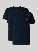 Emporio Armani T-Shirt mit V-Ausschnitt im 2er-Pack in Dunkelblau, Grö...