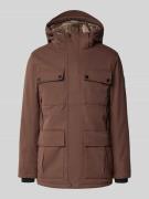 Tom Tailor Regular Fit Parka mit Webpelz-Kapuzenfutter in Mittelbraun,...