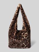 monari Handtasche aus Kunstfell in Leo-Optik in Mittelbraun, Größe 1