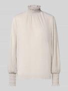 MOS MOSH Blusenshirt mit Stehkragen Modell 'Ximena' in Beige, Größe L