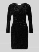 Apricot Knielanges Kleid mit V-Ausschnitt in Black, Größe L