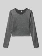 Only Slim Fit Langarmshirt aus Baumwoll-Mix Modell 'TRINNY' in Black, ...