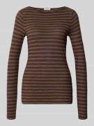 Marc O'Polo Slim Fit Langarmshirt aus reiner Baumwolle in Mittelbraun,...