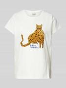 LOLLYS LAUNDRY T-Shirt mit Label-Print Modell 'Roma' in Weiss, Größe X...