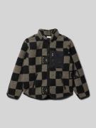 KARL KANI Fleecejacke mit Stehkragen und Eingrifftaschen in Graphit, G...
