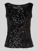 Pieces Regular Fit Paillettentop aus Samt Modell 'KAM' in Black, Größe...