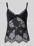 Gina Tricot Trägertop aus Spitze mit V-Ausschnitt in Black, Größe L