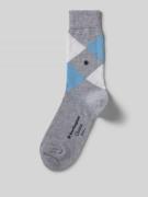 Burlington Socken mit Zickzack-Muster Modell 'Queen' in Hellgrau, Größ...