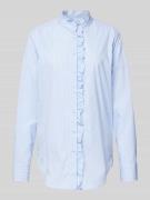 0039 Italy Regular Fit Bluse mit Rüschen Modell 'MIRA FANCY' in Bleu, ...