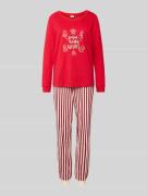 LASCANA Pyjama mit Statement-Print in Rot, Größe 36-38