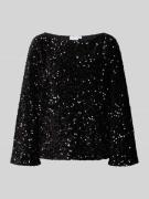 Vila Blusenshirt mit Paillettenbesatz Modell 'FAITH' in Black, Größe S