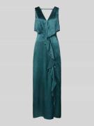 comma Midikleid mit V-Ausschnitt in Petrol, Größe 34