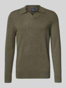Christian Berg Men Strickpullover aus Woll-Kaschmir-Mix in Oliv Melang...