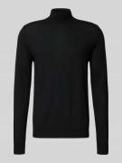 Profuomo Pullover aus Merinowolle mit Rollkragen in Black, Größe S