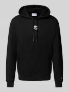 Lacoste Regular Fit Hoodie aus reiner Baumwolle in Black, Größe L