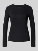 Marc Cain Longsleeve mit geripptem Rundhalsausschnitt in Black, Größe ...