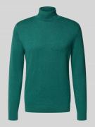 Tom Tailor Regular Fit Rollkragenpullover aus reiner Baumwolle in Smar...
