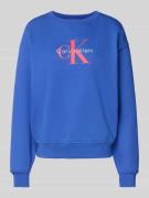 Calvin Klein Jeans Sweatshirt mit Label-Print in Royal, Größe L