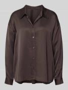 Emily Van den Bergh Hemdbluse mit Knopfleiste in Dunkelbraun, Größe 36