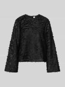 YAS Langarmbluse mit Rundhalsausschnitt Modell 'PARIA' in Black, Größe...