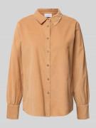 comma Hemdbluse mit Knopfleiste in Camel, Größe 34