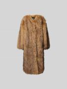 ROTATE Mantel aus Kunstfell in Hellbraun, Größe S/M
