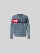 Diesel Sweatshirt mit gerippten Abschlüssen in Blau, Größe M