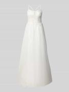 Mascara Regular Fit Abendkleid mit floralem Spitzenbesatz in Weiss, Gr...