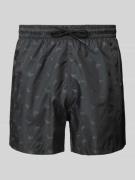 Emporio Armani Relaxed Fit Badeshorts mit Label-Print in Black, Größe ...