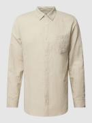 Guess Regular Fit Freizeithemd aus Leinen-Baumwoll-Mix in Beige, Größe...