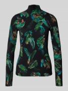 Marc Cain Longsleeve mit Stehkragen in Dunkelgruen, Größe 38