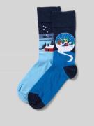 Christian Berg Men Socken mit geripptem Abschluss in Metallic Blue, Gr...