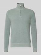 Marc O'Polo Regular Fit Troyer aus Baumwoll-Schurwoll-Mix in Eisblau, ...