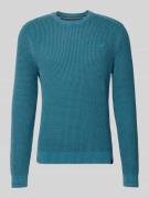 Lerros Regular Fit Pullover in Strick-Optik in Aqua, Größe L