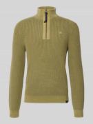 Lerros Slim Fit Troyer in Strick-Optik in Khaki, Größe L