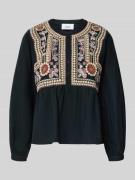 Bash Regular Fit Bluse mit floralem Stitching Modell 'Alec' in BLACK, ...