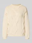 Mango Strickpullover mit gerippten Abschlüssen Modell 'TRENZAS' in Off...