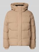 Tommy Jeans Regular Fit Steppjacke mit Kapuze in Beige, Größe L