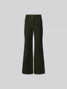 Victoria Beckham High Rise Wide Fit Cordhose aus Cord in Khaki, Größe ...
