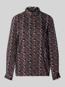 Milano Italy Hemdbluse aus Viskose mit Kentkragen in Schoko, Größe 36