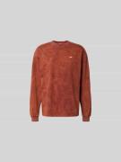 Diesel Sweatshirt mit Label-Print in Rostrot, Größe L