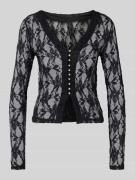 Only Slim Fit Langarmshirt in semitransparenter Optik Modell 'ALBA' in...