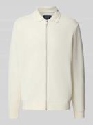 MCNEAL Cardigan mit Polokragen und Reißverschluss in Ecru, Größe XXXL