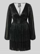 Jake*s Cocktail Schimmerndes Cocktailkleid mit V-Ausschnitt und Taille...