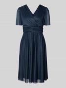 Christian Berg Cocktail Cocktailkleid mit V-Ausschnitt in Marine Melan...